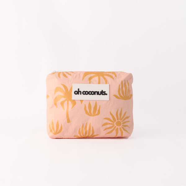 Beach Pouch | Medium | Pink Palms - oh coconuts.